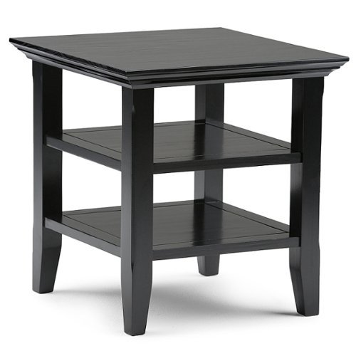 Simpli Home - Acadian Square Solid Wood End Table - Black