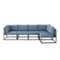 Walker Edison - Modern Rockland 5-Piece Patio Sectional - Blue-Front_Standard