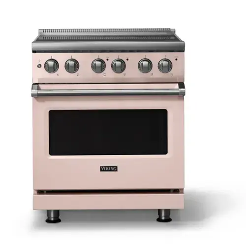 Front. Viking - 30"W. Pro5S 4.7 Cu. Ft. Freestanding 4 Element  Electric Convection Range - Blush - Blush.