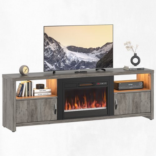 Bestier Fireplace, TV Stand, Entertainment Center, TV Stand, Storage Space - Gray