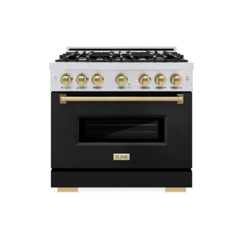 ZLINE - Autograph 36" Classic Dual Fuel Range with Bronze Accents (CDRZ-BLM-36-CB) - White