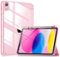 DTTO - Case for iPad (A16) 11-inch 2025 and iPad 10th Generation 10.9 Inch 2022, Clear Back and TPU Shockproof Frame Cover - Pink-Front_Standard
