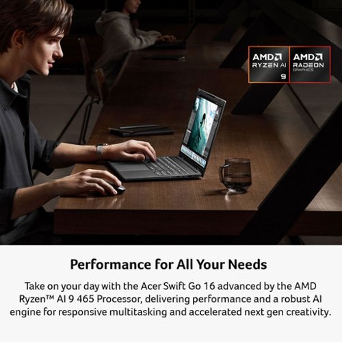 Acer Swift Go 16 AI - Copilot+ PC - 16 WUXGA Touchscreen Laptop - AMD Ryzen AI 9 465 2026 - 32GB Memory – 1TB Storage - Obsidian Black WORLDWIDE DELIVERY