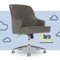 Serta - Leighton Modern Upholstered Home Office Chair with Memory Foam - Gray - Bonded Leather-Front_Standard