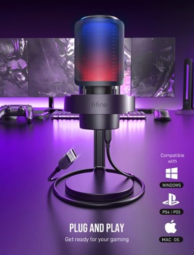 FIFINE  A8 RGB USB Condenser Microphone – Cardioid Mic with Real-Time Monitoring for Streaming & Gaming GLOBAL SHIPPING