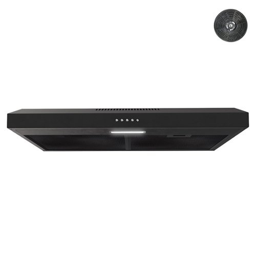 Streamline - 30 inches - Recirculating - Under cabinet Range Hood - Grit Black-Front_Standard 