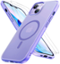 Entronix - iPhone 14 Plus Bundle: Magnetic Translucent Matte Case with 2 Clear Screen Protectors - Purple-Front_Standard