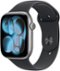 Apple Watch Series 11 (GPS) 46mm Space Gray Aluminum Case with Black Sport Band - M/L - Space Gray - (2025)-Front_Standard
