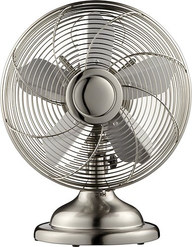  Init™ - 12&quot; Retro Table Fan - Stainless-Steel