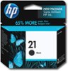 HP - 21 Standard Capacity Ink Cartridge - Black-Front_Standard