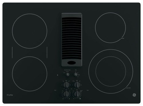 GE Profile - 30" Electric Cooktop - Black on black