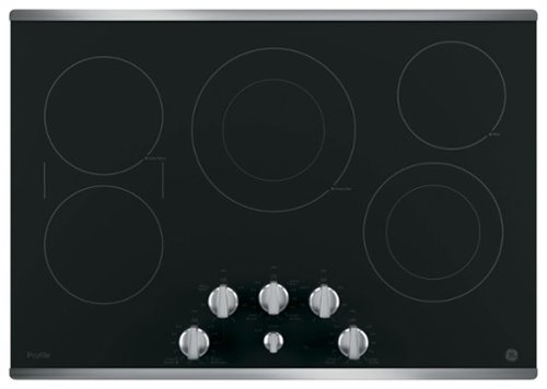 GE Profile - 30" Built-In Electric Cooktop - Stainless steel on black