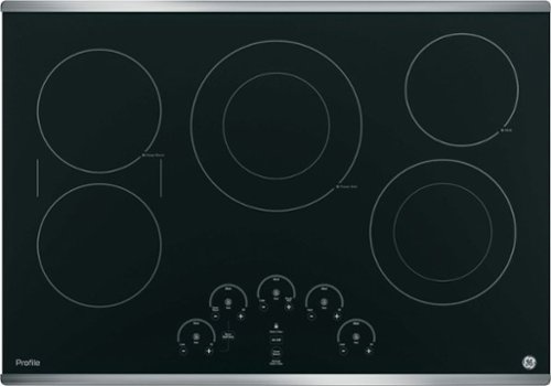  GE Profile - 30&quot; Built-In Electric Cooktop - Stainless Steel on Black