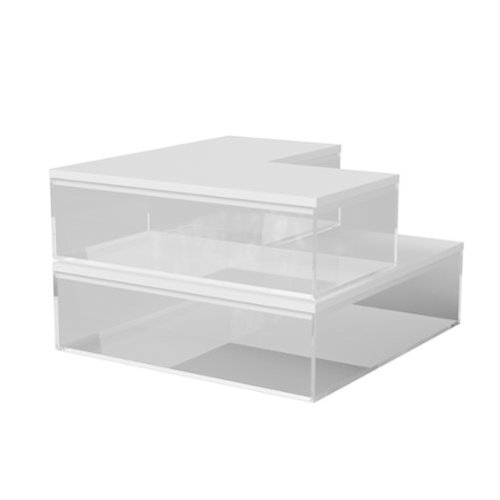 Martha Stewart - Brody Premium Clear Plastic Storage Bins MDF Lids-3PK S/M/L - Clear/White-Front_Standard 