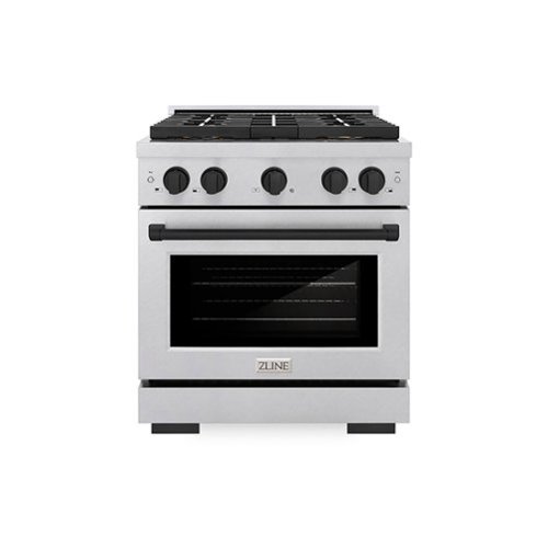 ZLINE - Autograph 30 in. 4.2 cu. ft. Freestanding Paramount Gas DuoPro Range in Satin Steel and Matte Black Accents - Stainless Steel