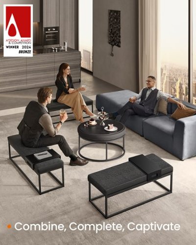 Songmics Home Ottoman, Round Coffee Table, Footstool, Reversible
