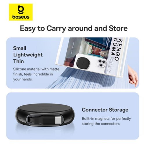 Baseus Free2Pull 100W Retractable USB C Cable with Magnetic Connectors Fast Charging for iPhone Samsung 3.3ft Black - Black BUY IN EUROPE