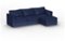 Lovesac - 4 Seats (3 Storage) + 5 Angled Sides Sapphire Navy Corded Velvet Sactional & Standard Foam - Sapphire Navy-Front_Standard 