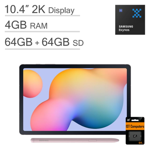 Samsung - Galaxy Tab S6 Lite - 10.4" 128GB(64+64 SD Card) - WiFi - with S-pen - Pink-Front_Standard 