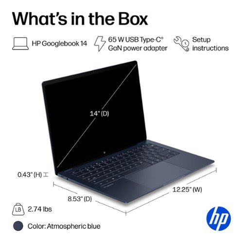 HP 14 3K OLED Touchscreen Googlebook - Snapdragon X Elite - 16GB Memory - 512GB SSD - Atmospheric Blue BUY IN GERMANY