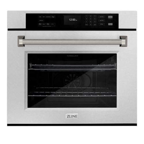 ZLINE - Autograph 30 in. True Convection Single Wall Oven in Satin Steel with Nickel Helix Handle (WASSZ-30-KPN) - Satin Stainless Steel
