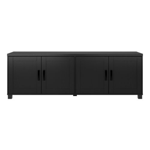 CorLiving - Virlomi Collection TV Stand with Enclosed Cabinets for Most TVs up to 85" - Black Ravenwood-Front_Standard 