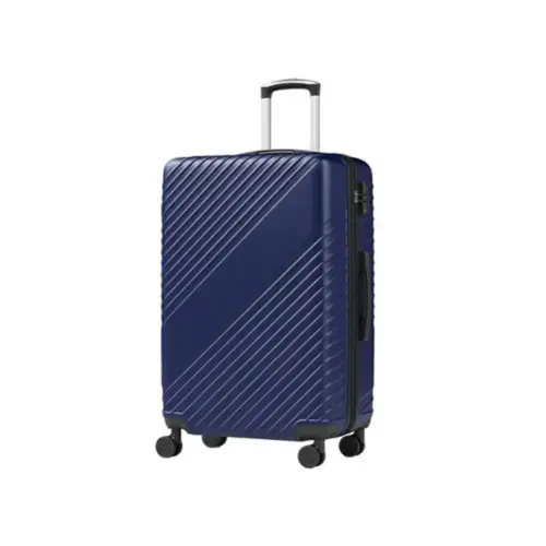 Front. Yardgrace - 20" Hardside Checked Luggage, Expandable Hardshell Suitcase with 4 Multi-Directional Wheels, Scratch-Resistant - Blue.