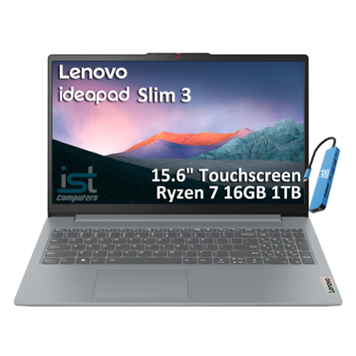 Lenovo - Upgraded - IdeaPad Slim 3 15.6" Full HD Touchscreen Laptop - AMD Ryzen 7 5825U 2022 - 16GB Memory - 1TB SSD - Arctic Grey