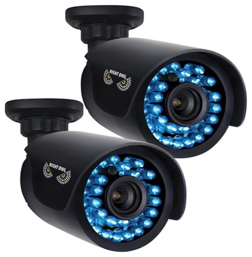  Night Owl - AHD Indoor/Outdoor High-Definition Security Bullet Cameras (2-Pack) - Black