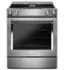 Front. KitchenAid - 6.4 Cu. Ft. Self-Cleaning Slide-In Electric Convection Range - Stainless Steel.