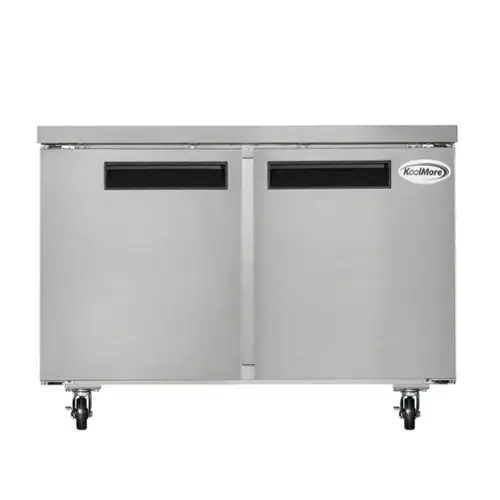 Front. Koolmore - 48 in. Two-Door Commercial Undercounter Freezer in Stainless Steel with Casters, ETL Listed (KM-UCF-2DSS) - Stainless-Steel.