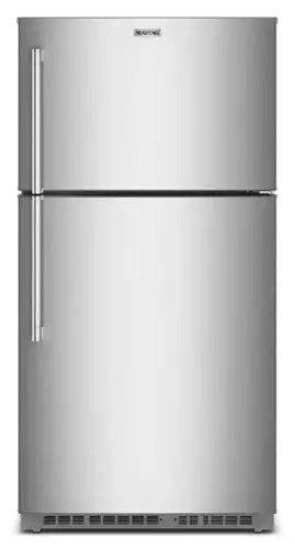 Front. Maytag - 21 Cu. Ft. Top-Freezer Refrigerator with Factory-Installed Ice Maker - Fingerprint-Resistant Stainless Finish.