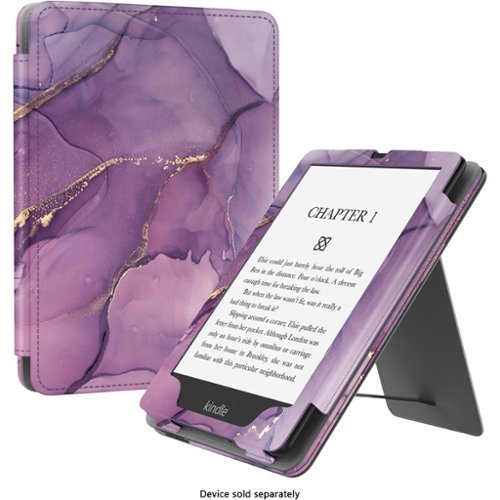 SaharaCase Indy Series Hand Strap Folio Case for Amazon Kindle Paperwhite (2024) and Colorsoft - Purple Marble WORLDWIDE DELIVERY