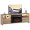 Bestier - 71-inch Fireplace TV Stand with RGB Lights Entertainment Centers, Open Shelves & Cable Management - Pine-Front_Standard