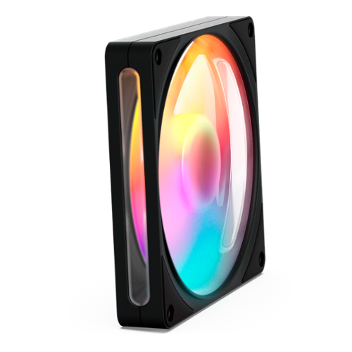 NZXT - F140 RGB Fan - 140mm PWM RGB Computer Case Fan with 8-LED Lighting - Black