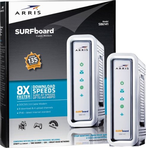  ARRIS - SURFboard 8 x 4 DOCSIS 3.0 Cable Modem - Silver