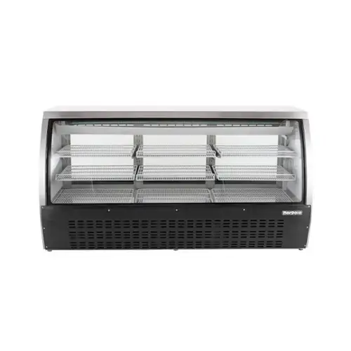 Front. Magic Chef - Commercial 82 in. 32 cu. ft. Refrigerated Deli Case in Black - Stainless Steel.