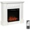 Homcom - 32" Electric Fireplace with Mantel, Freestanding Heater with LED Log Flame, Overheat Protection and Remote Control-Front_Standard