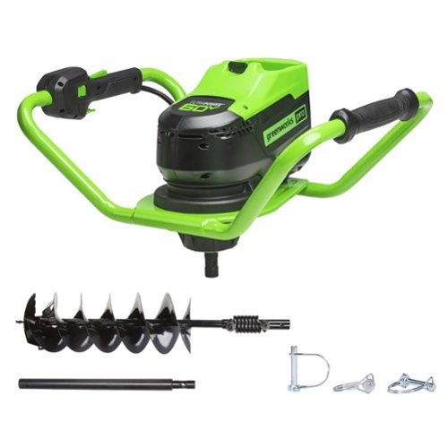 Greenworks - 60V Earth Auger / Post Hole Digger (Tool Only, Battery and Charger Not Included) 3704202T - Green-Front_Standard 