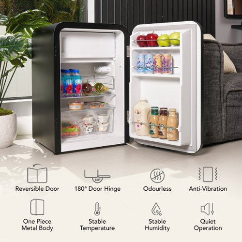 Cooluli Curve 3.8 cuft Freestanding Compressor Fridge Black BCF3