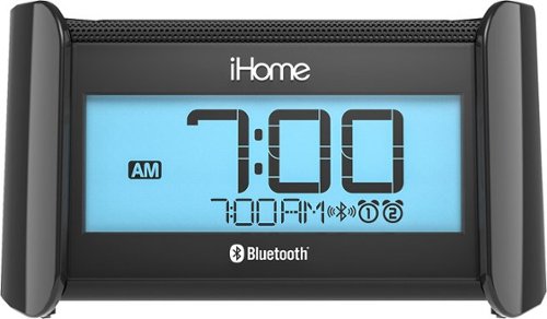  iHome - Bluetooth Bedside Dual Alarm Clock Radio - Black