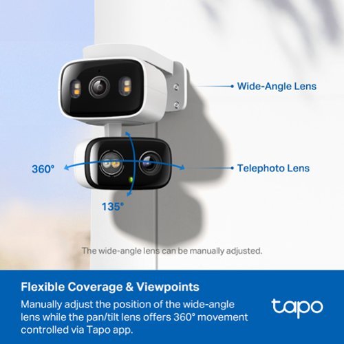 TP-Link Tapo Wired Dual-Lens, Pan-Tilt Security 2K QHD Camera, 360° Coverage - No Monthly Fees - White SHOP ONLINE