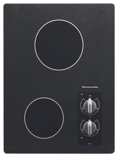KitchenAid - 15" Built-In Electric Cooktop with 2 Radient Elements - Black