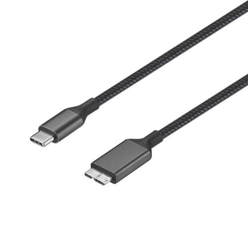 Insignia™ - 3.3 ft. USB-C to Micro-B Hard Drive Cable - Black