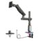 HUANUO - Single Monitor Desk Mount with Mechanical Spring Arm, Integrated LED Light, & Supports up to a 57” Monitor - Black-Front_Standard