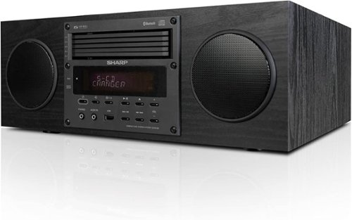Sharp - CD-BH350 Micro Audio Component System with 5 CD Changer, Bluetooth, FM Radio & USB Playback - Black-Front_Standard 