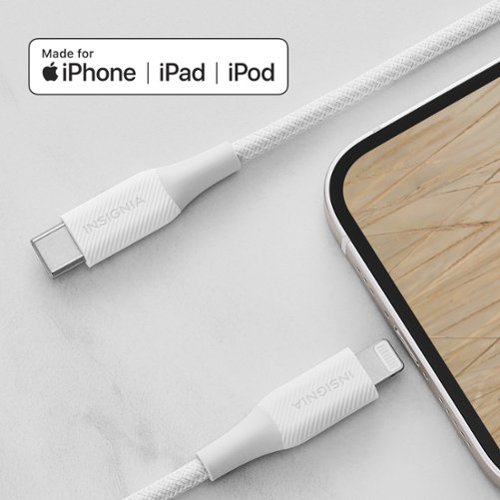 Insignia™ 4' Lightning to USB-C Braided Charge-and-Sync Cable (2 Pack) - Moon Gray BUY ONLINE