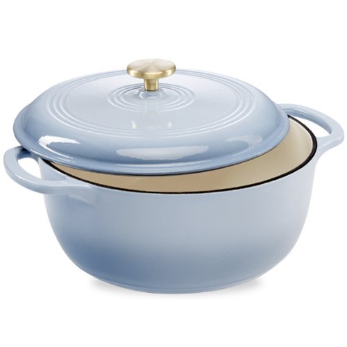 Best Choice Products - 7.5 Quart Enamel Cast-Iron Dutch Oven, Heavy-Duty Cookware w/ Dual Handles, Lid - Cornflower Blue-Front_Standard 