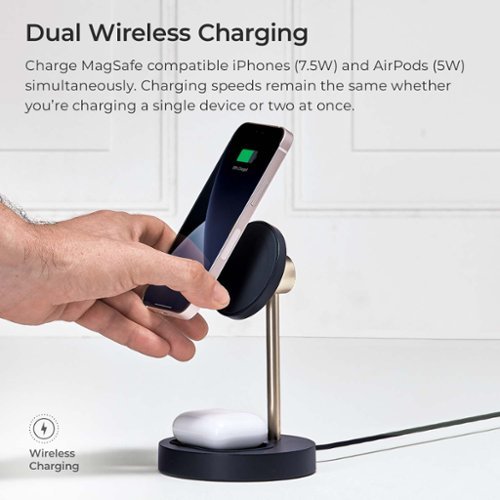 iOttie Velox MagSafe Duo Magnetic Wireless Charging Stand (Adapter not included) - Midnight Blue / Gold WORLDWIDE DELIVERY