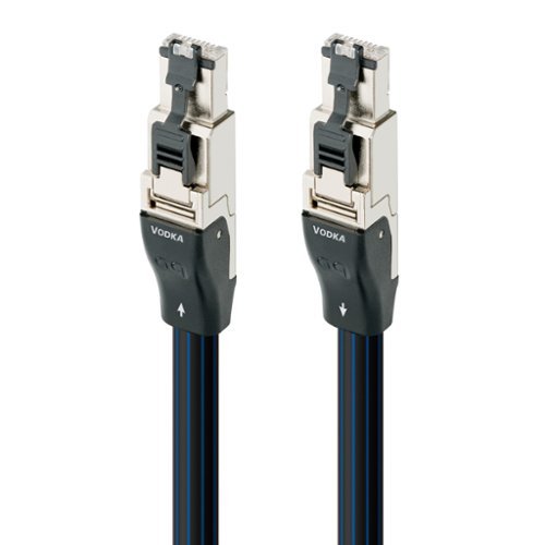 AudioQuest Vodka RJ/E 16.4' Digital Ethernet Cable with RJ45 to RJ45 Connectors - Black with Blue Stripes INTERNATIONAL SHIPPING